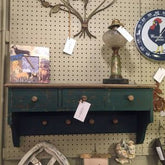 Vintage Painted Shelf w/ Drawers and Pegs